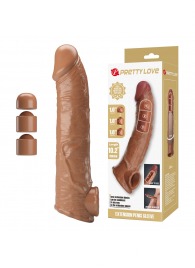Карамельный фаллоудлинитель с подхватом мошонки Silas - 26 см. - Baile - в Электростали купить с доставкой