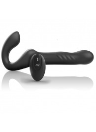 Черный безремневой страпон с вибрацией и возвратно-поступательными движениями - 24 см. - Ibiza - купить с доставкой в Электростали