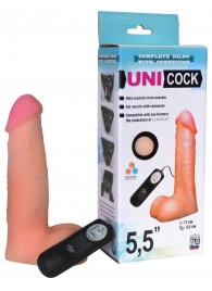Фаллическая насадка Харнесс UNICOCK 5,5  с вибрацией - 17 см. - LOVETOY (А-Полимер) - купить с доставкой в Электростали