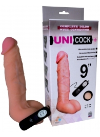 Фаллическая насадка Харнесс UNICOCK 9  с вибрацией - 24 см. - LOVETOY (А-Полимер) - купить с доставкой в Электростали