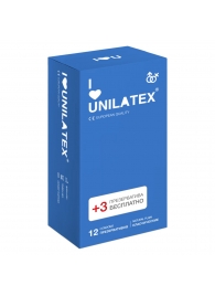 Классические презервативы Unilatex Natural Plain - 12 шт. + 3 шт. в подарок - Unilatex - купить с доставкой в Электростали