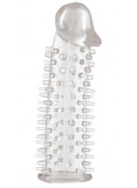 Прозрачная насадка на половой член с закрытой головкой и шипами - 12,5 см. - Toyfa Basic - в Электростали купить с доставкой