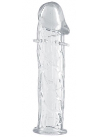 Гладкая прозрачная насадка с усиками под головкой - 12,5 см. - Toyfa Basic - в Электростали купить с доставкой