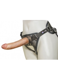 Насадка-фаллоимитатор на кожаных трусиках Harness Ultra Realistic 7  - 18 см. - LOVETOY (А-Полимер) - купить с доставкой в Электростали