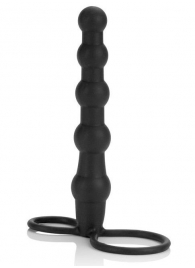 Насадка на пенис для двойного проникновения Silicone Beaded Double Rider - 14 см. - California Exotic Novelties - в Электростали купить с доставкой