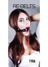 Чёрный кожаный чокер-кляп Tyra Black - Rebelts - купить с доставкой в Электростали