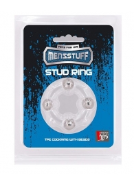 Эрекционное кольцо с 4 бусинами MENZSTUFF STUD RING CLEAR - Dream Toys - в Электростали купить с доставкой