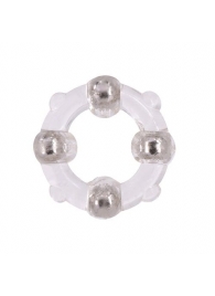 Эрекционное кольцо с 4 бусинами MENZSTUFF STUD RING CLEAR - Dream Toys - в Электростали купить с доставкой