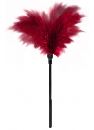 Пластиковая метелочка с красными пёрышками Small Feather Tickler - 32 см. - Blush Novelties - купить с доставкой в Электростали