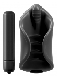 Чёрный мастурбатор Vibrating Silicone Stimulator с вибрацией - Pipedream - в Электростали купить с доставкой