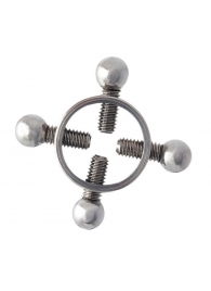 Серебристые зажимы для сосков на винтах - ToyFa - купить с доставкой в Электростали