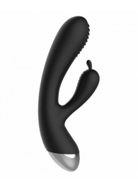 Чёрный вибратор E-Stimulation Rabbit Vibrator с электростимуляцией - 19 см. - Shots Media BV - купить с доставкой в Электростали