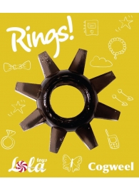 Чёрное эрекционное кольцо Rings Cogweel - Lola Games - в Электростали купить с доставкой