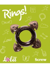 Чёрное эрекционное кольцо Rings Screw - Lola Games - в Электростали купить с доставкой