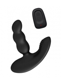 Черный силиконовый стимулятор простаты Levett Nitoc с пультом ДУ - Levett - в Электростали купить с доставкой