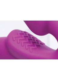 Ярко-розовый безремневой вибрострапон Evoke Vibrating Strapless Silicone Strap-on Dildo - XR Brands - купить с доставкой в Электростали