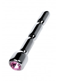 Серебристый уретральный плаг со стразом - 7 см. - ToyFa - купить с доставкой в Электростали