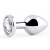 Серебристая анальная пробка с прозрачным стразом - 7,2 см. - Anal Jewelry Plug - купить с доставкой в Электростали