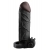 Чёрная вибронасадка с кольцом Vibrating Real Feel 2 Extension - 16 см. - Pipedream - в Электростали купить с доставкой