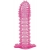 Гелевая розовая насадка с шипами - 12 см. - Toyfa Basic - в Электростали купить с доставкой