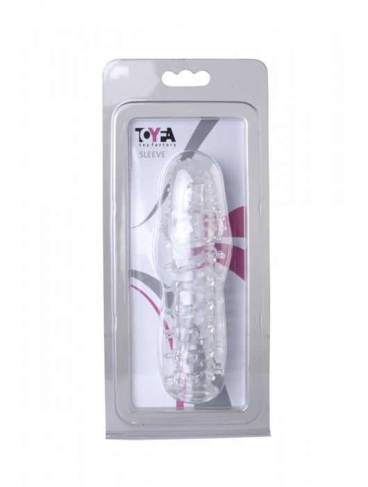 Прозрачная, закрытая насадка с шипами и точками - 13,5 см. - Toyfa Basic - в Электростали купить с доставкой