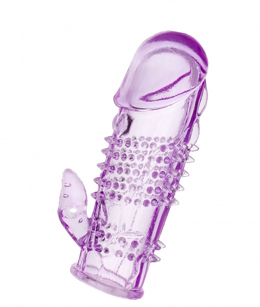 Фиолетовая насадка с коготком и шипами - 13 см. - Toyfa Basic - в Электростали купить с доставкой