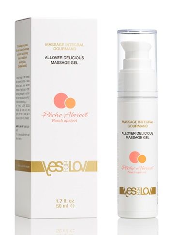 Универсальный массажный гель-смазка Allover Delicious Massage Gel с ароматом персика и аброкоса - 50 мл. - YESforLOV - купить с доставкой в Электростали