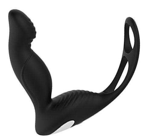 Черный вибромассажер простаты P-PLEASER W ERECTION ENHANCE - Dream Toys - в Электростали купить с доставкой