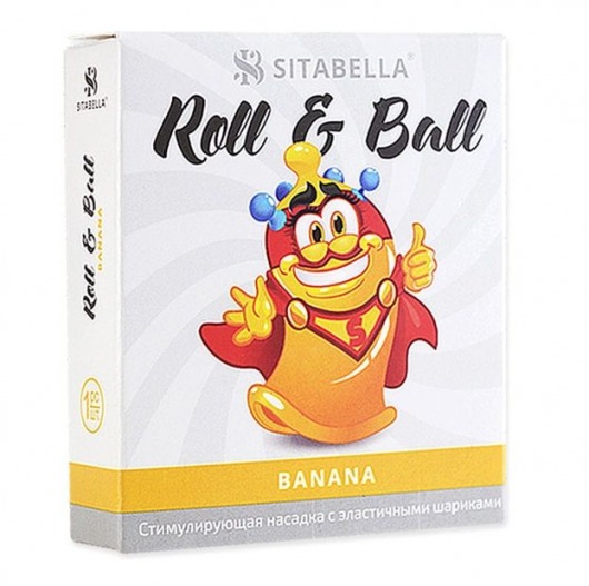 Стимулирующий презерватив-насадка Roll   Ball Banana - Sitabella - купить с доставкой в Электростали