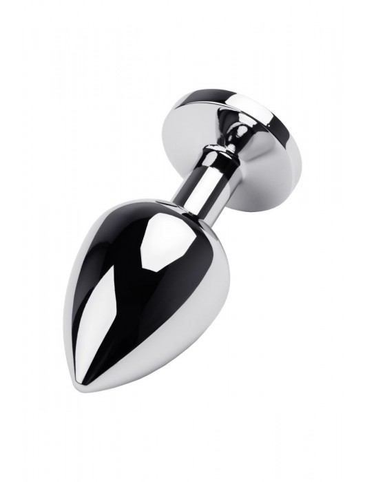 Серебристая коническая анальная пробка с красным кристаллом - 8 см. - ToyFa - купить с доставкой в Электростали