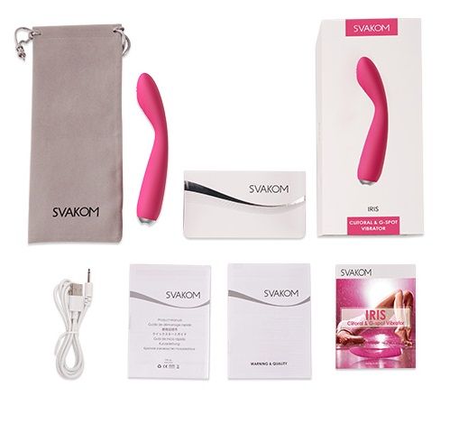 Ярко-розовый G-стимулятор IRIS Clitoral   G-spot Vibrator - 18 см. - Svakom