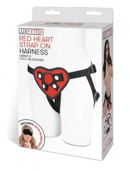 Трусики с красным сердечком для страпона - Lux Fetish - купить с доставкой в Электростали