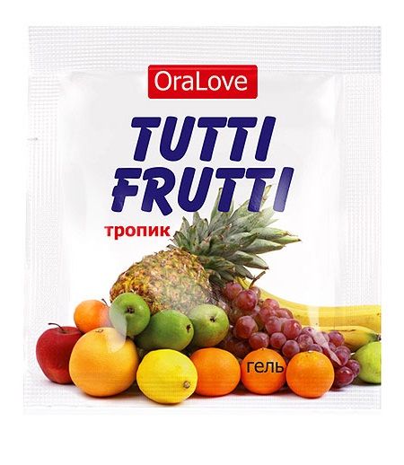 Пробник гель-смазки Tutti-frutti со вкусом тропических фруктов - 4 гр. - Биоритм - купить с доставкой в Электростали