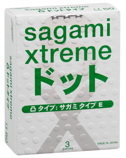 Презервативы Sagami Xtreme SUPER DOTS с точками - 3 шт. - Sagami - купить с доставкой в Электростали