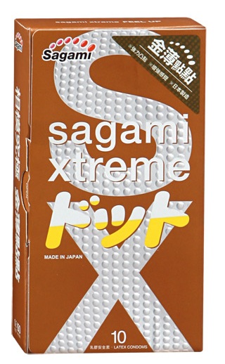 Презервативы Sagami Xtreme FEEL UP с точечной текстурой и линиями прилегания - 10 шт. - Sagami - купить с доставкой в Электростали