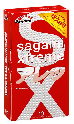 Утолщенные презервативы Sagami Xtreme Feel Long с точками - 10 шт. - Sagami - купить с доставкой в Электростали