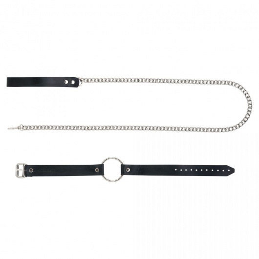Черный поводок и чокер с кольцом Rada - Rebelts - купить с доставкой в Электростали