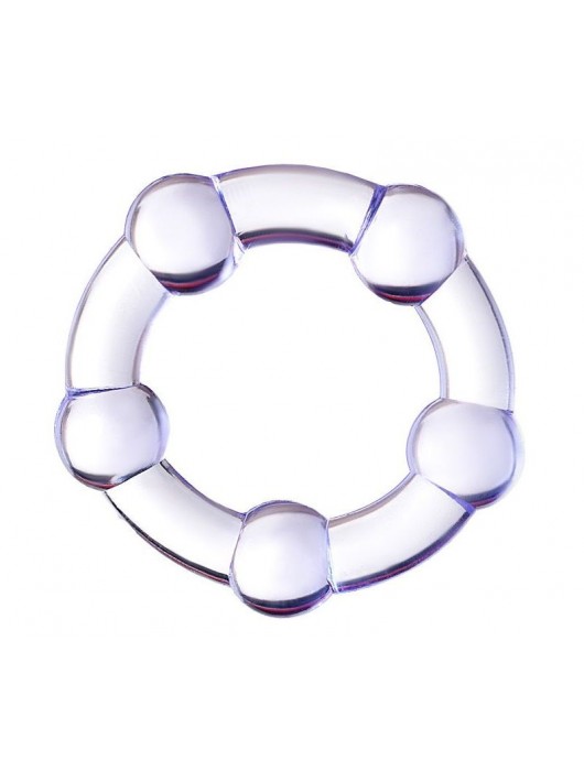 Фиолетовое эрекционное кольцо на пенис с бусинами - Штучки-дрючки - в Электростали купить с доставкой