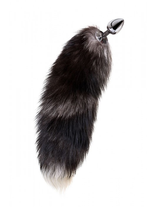 Серебристая металлическая анальная втулка с хвостом чернобурой лисы - размер S - ToyFa - купить с доставкой в Электростали