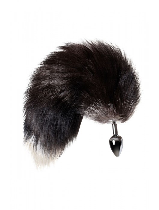Серебристая металлическая анальная втулка с хвостом чернобурой лисы - размер S - ToyFa - купить с доставкой в Электростали