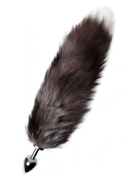Серебристая металлическая анальная втулка с хвостом чернобурой лисы - размер S - ToyFa - купить с доставкой в Электростали