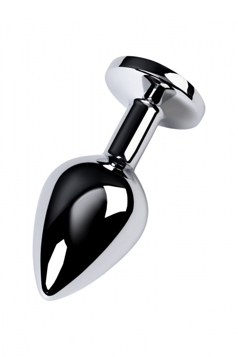 Серебристая конусовидная анальная пробка с голубым кристаллом - 8 см. - ToyFa - купить с доставкой в Электростали