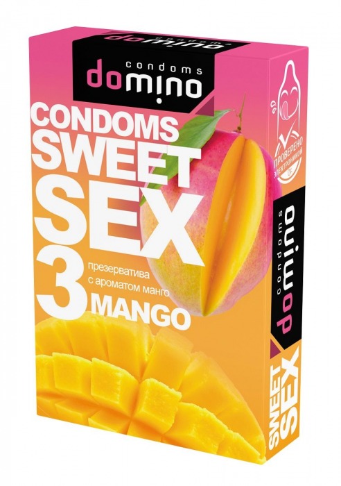 Презервативы для орального секса DOMINO Sweet Sex с ароматом манго - 3 шт. - Domino - купить с доставкой в Электростали