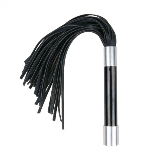 Черная плеть Easytoys Flogger With Metal Grip - 38 см. - Easy toys - купить с доставкой в Электростали