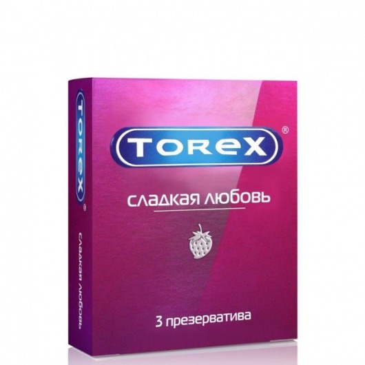 Презервативы Torex  Сладкая любовь  с ароматом клубники - 3 шт. - Torex - купить с доставкой в Электростали