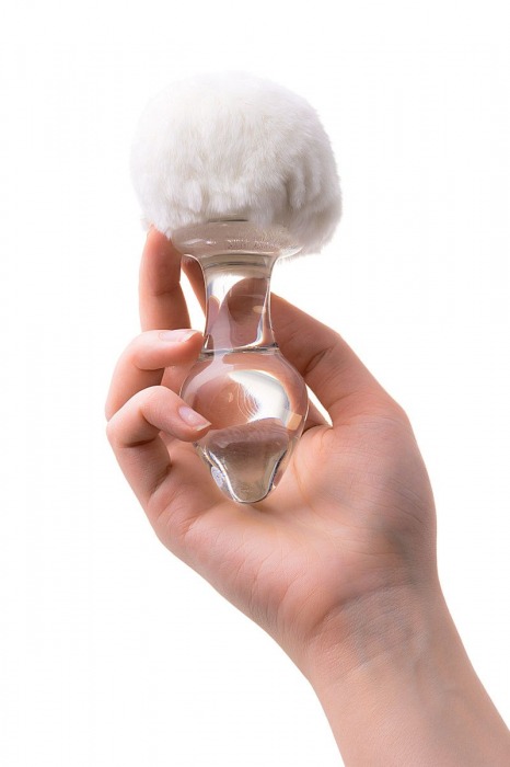 Стеклянная анальная втулка с хвостиком - 9,5 см. - Sexus - купить с доставкой в Электростали