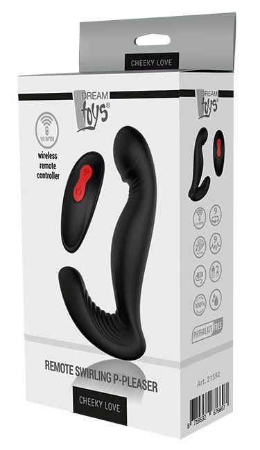 Черный вибромассажер простаты SWIRLING P-PLEASER - Dream Toys - в Электростали купить с доставкой