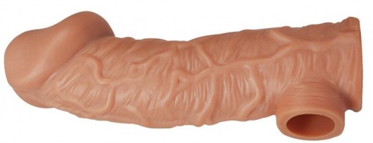 Телесная насадка на фаллос с отверстием для мошонки EXTREME SLEEVE - 17,6 см. - KOKOS - в Электростали купить с доставкой