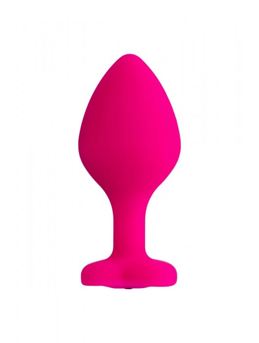 Розовая анальная втулка Diamond Heart с прозрачным кристаллом - 8 см. - ToyFa - купить с доставкой в Электростали