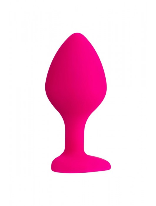 Розовая анальная втулка Diamond Heart с прозрачным кристаллом - 8 см. - ToyFa - купить с доставкой в Электростали